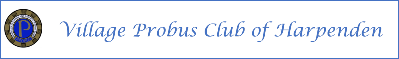 Village Probus Club of Harpenden banner with the Probus emblem
